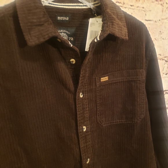 NWT Buffalo David Bitton Jafar Shacket Corduroy in Chocolate Brown Small - Picture 9 of 9